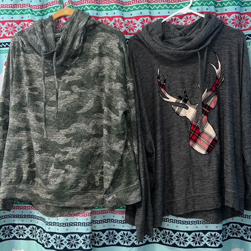 Bundle of 2 Maurices size 2X Cowl Neck Sweaters